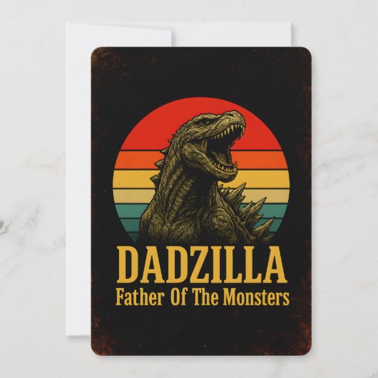 Invitation Dadzilla père des monstres fête des pères (Devant)