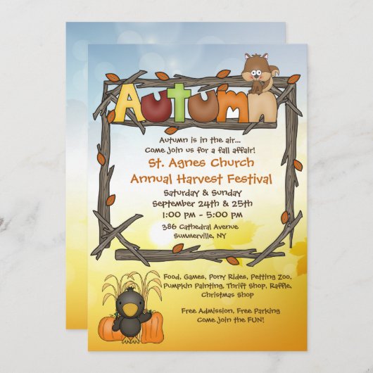 Invitation d'affaire d'automne (Devant / Derrière)