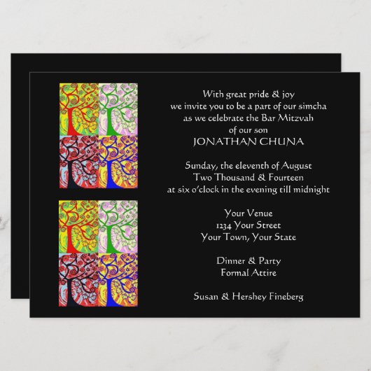 Invitation d'affaire de soirée (grand rectangle) (Devant / Derrière)