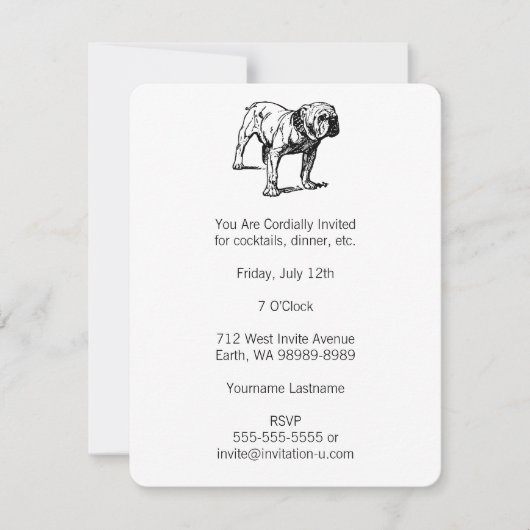 Invitation d'affaires de Bouledogue Professionnel (Devant)