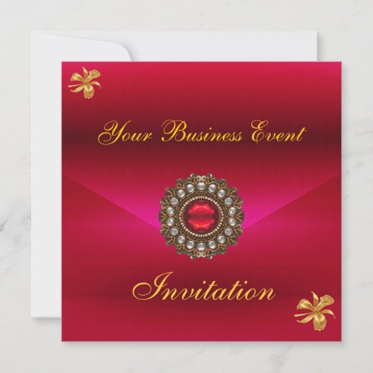 Invitation d'affaires Toutes occasions Rouge avec  (Devant)