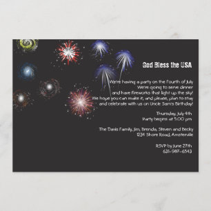 Invitation d'affichage Fireworks