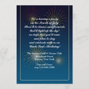 Invitation d'affichage Fireworks