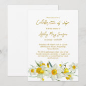 Invitation Daffodil Celebration of Life Funeral (Devant / Derrière)