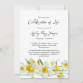 Invitation Daffodil Celebration of Life Photo Funeral (Dos)