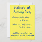 Invitation Daffodil Fleurs Anniversaire Enfants Filles Invita (Dos)