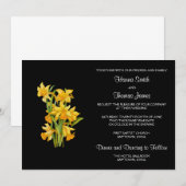 Invitation Daffodil Jaune Mariage Floral (Devant / Derrière)