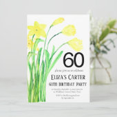 Invitation Daffodile de Boho rustique 60e Anniversaire floral (Debout devant)