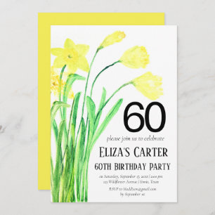 Invitation Daffodile de Boho rustique 60e Anniversaire floral