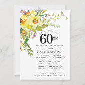 Invitation Daffodile jaune Boho rustique 60e anniversaire (Devant)