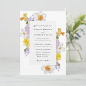 Invitation Daffodiles et Hyacinthes Mariage floral de printem (Debout devant)