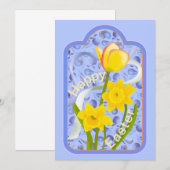 Invitation Daffodiles et tulipes (Devant / Derrière)