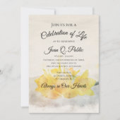 Invitation Daffodiles jaunes Aquarelle Célébration de la vie (Devant)