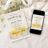 Invitation Daffodiles jaunes Aquarelle Célébration de la vie