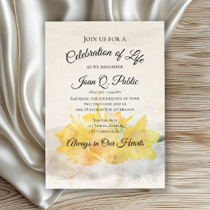 Invitation Daffodiles jaunes Aquarelle Célébration de la vie