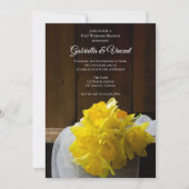 Invitation Daffodiles rustiques et grange Mariage de poste de (Devant)