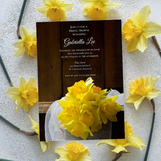 Invitation Daffodiles rustiques Grange Fête des mariées de pr
