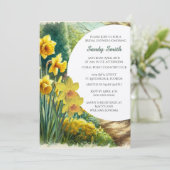 Invitation Daffodils aquarelle pour douche de mariée  (Debout devant)