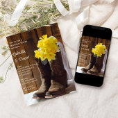 Invitation Daffodils Boots Cowboy Dîner de répétition Mariage