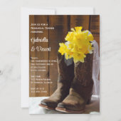 Invitation Daffodils Boots Cowboy Dîner de répétition Mariage (Devant)