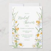 Invitation Daffodique blanc et jaune Fête des mariées florale (Devant)
