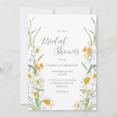 Invitation Daffodique blanc et jaune Fête des mariées florale (Devant)