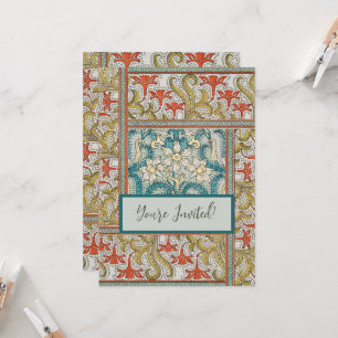 Invitation Daffodique chintz papier peint à fleurs Art nouvea