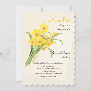 Invitation Daffodique Fête des mariées Bouquet