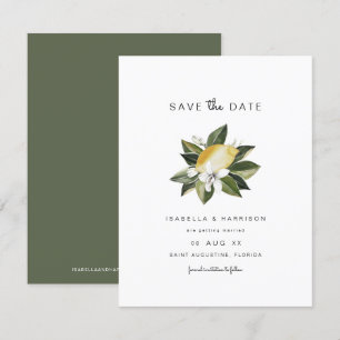 Invitation Dahlia - Aquarelle Citron Citrus Blanc Floral