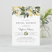 Invitation Dahlia - Aquarelle Citrus Lemon Floral Bride (Debout devant)