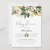 Invitation DAHLIA Cute Watercolor Citron Citrus Baby shower (Devant)