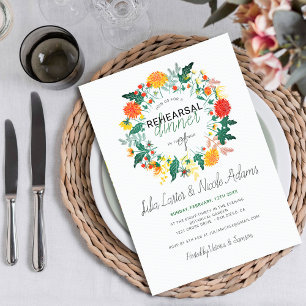 Invitation Dahlia de printemps pastel Fleurs sauvages Dîner d