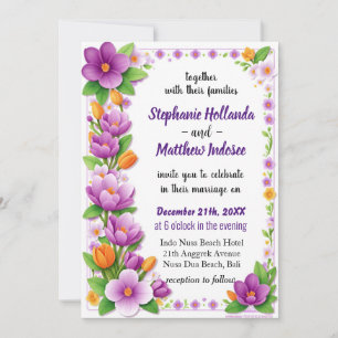 Invitation Dahlia Fleurs dans la Tapisserie de l'Amour et de 