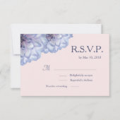 Invitation Dahlia fleurs lilas bleu rose floral mariage RSVP (Devant)