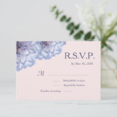 Invitation Dahlia fleurs lilas bleu rose floral mariage RSVP (Debout devant)