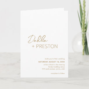Invitation Dahlia Gold Contemporary Modern Mariage