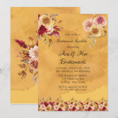 Invitation Dahlia Jaune Fleurs Bridesmaids Déjeuner (Devant / Derrière)