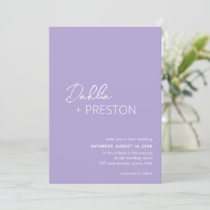 Invitation Dahlia Lavender Mariage moderne contemporain
