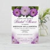 Invitation Dahlia Purple Floral Bridal (Debout devant)