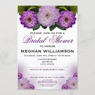 Invitation Dahlia Purple Floral Bridal