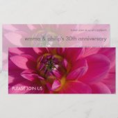 Invitation Dahlia rose (Devant / Derrière)