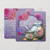 Invitation Dahlia Rose Violet Mariage Tea Shower (Devant / Derrière)