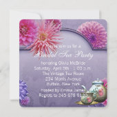 Invitation Dahlia Rose Violet Mariage Tea Shower (Dos)