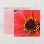 Invitation Dahlia rouge (Devant / Derrière)