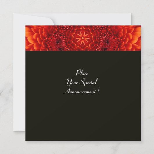 Invitation DAHLIA ROUGE, monogramme AGATE, noir jaune vif (Dos)