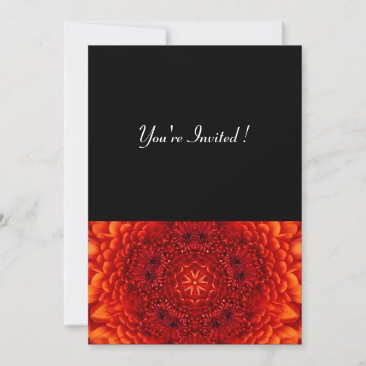Invitation DAHLIA ROUGE, noir brillant (Devant)