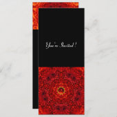 Invitation DAHLIA ROUGE, RUBIS,   noir brillant (Devant / Derrière)