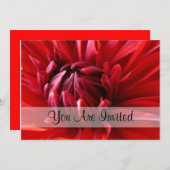 Invitation Dahlia Rouge Vous Êtes Invité (Devant / Derrière)