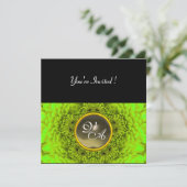 Invitation DAHLIA VERT, AGATA, vert vif jaune noir (Debout devant)
