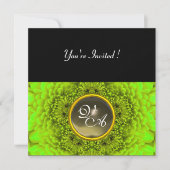 Invitation DAHLIA VERT, AGATA, vert vif jaune noir (Devant)